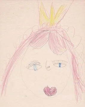Child picture of princess (queen) portrait Stock Illustration