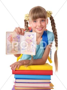 Child with pile of books. Stock Photos