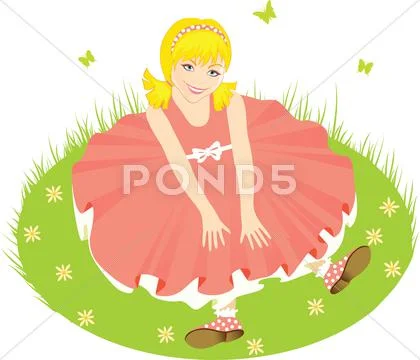 Child in pink dress Stock Illustration