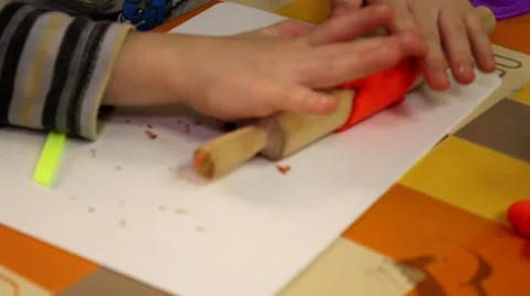 Child plasticine modeling 1 Stock Footage 36042375