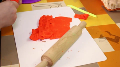 Child plasticine modeling 2 Stock Footage 36042329