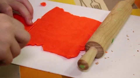 Child plasticine modeling 3 Stock Footage 36042221