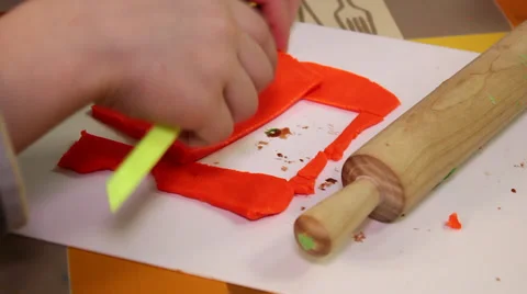 Child plasticine modeling 4 Video stock 36041771