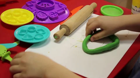 Child plasticine modeling 5 Stock Footage 36041745