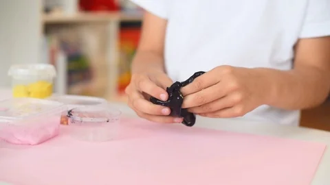 Child play with slime. playing with slime. Stock Footage 111769717