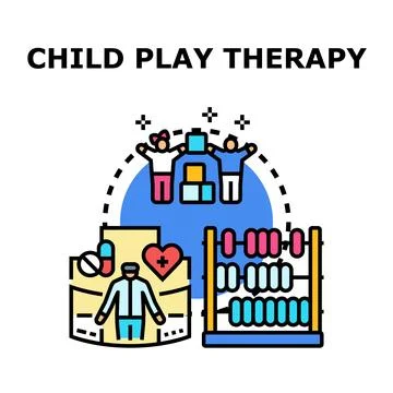 Child play therapy concept for mental health Stock Illustration