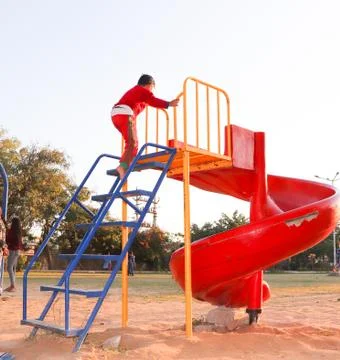 A child in a playground 库存照片