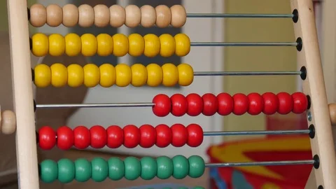 Child Playing with Abacus Stock Footage 71156485
