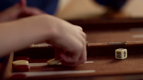Child playing backgammon. Stock Footage 64105910