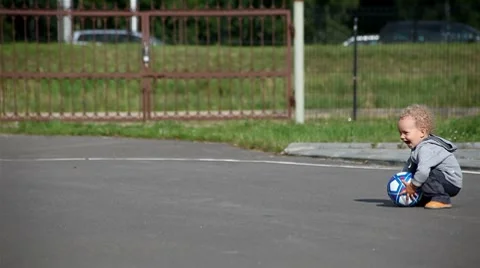 Child playing with the ball. Stock Footage 8555438