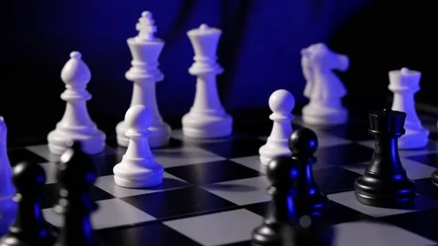 Child playing chess at table. Little boy developing strategy, play board game. Stock Footage 146578808