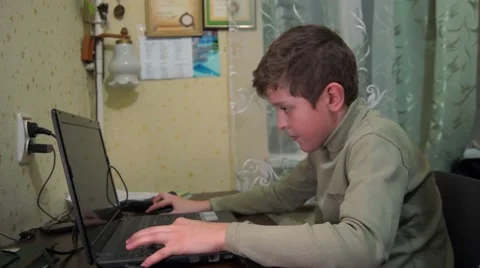 A child playing a computer game. Stock Footage 48459891