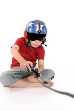 Child playing a computer game Stock Photos