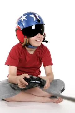 Child playing computer games Stock Photos