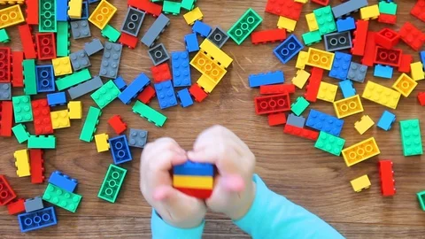 The child is playing. Stock Footage 87793083