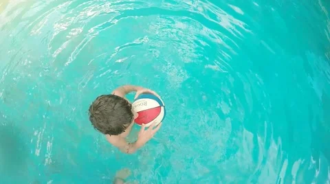  Child Playing high in a pool Stock Footage 51232408
