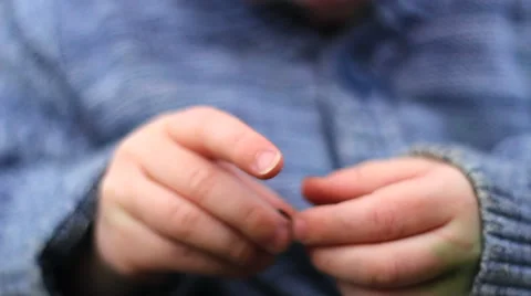 Child playing with Ladybird Stock Footage 46723612