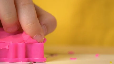 Child is playing with modeling clay Stock Footage 128087855