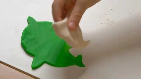 Child is playing with modeling compound Video stock 128044498