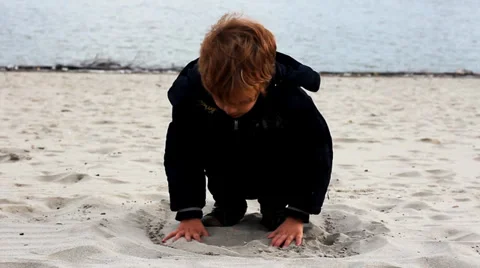 Child playing outside Stock Footage 34832025