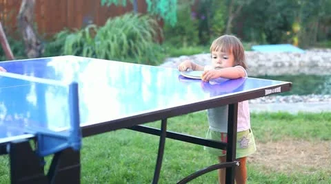 Child playing ping-pong Video stock 11760431