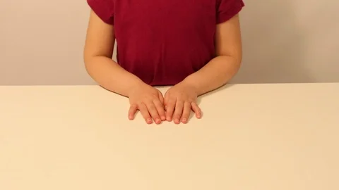 Child Playing with Pink Slime Real Time Motion Stock Footage 127264992