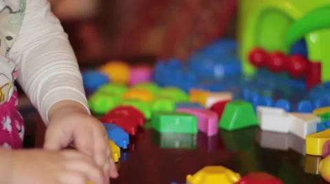 Child Playing In The Plastic Constructor 3 Video stock 45415519