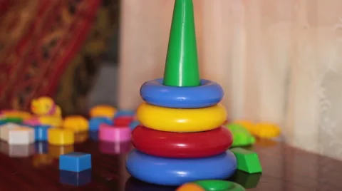 Child Playing In The Plastic Constructor 4 Stock-Footage 45415917