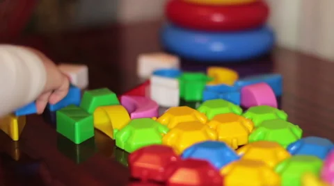 Child Playing In The Plastic Constructor Stock-Footage 45415482