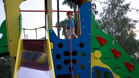 Child playing on the Playground Stock Footage 112080459
