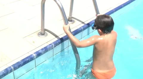 Child playing in pool. Stock Footage 11412965