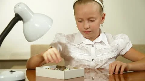 Child Playing Puzzle Stock Footage