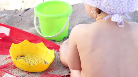 Child Playing with Sand Stock Footage 51015267