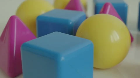 Child playing set of basic shapes 4K video Stock Footage 173586539