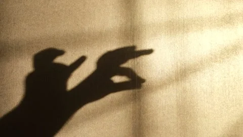 Child playing with shadow on wall, having fun Stock Footage 167784811