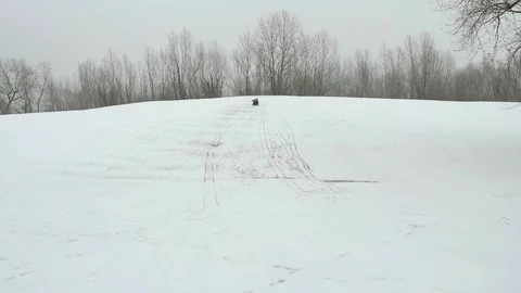 A child playing in the in the snow. Stock Footage 87308883