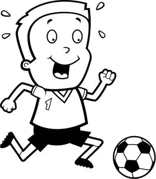 Child Playing Soccer Stock Illustration