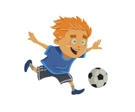 Child playing soccer Stock Illustration