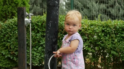 Child playing in summer day Video stock 68469612