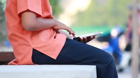 Child Playing on the Touchscreen Phone 動画素材 23747530