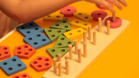 Child playing with toys Stock Footage 121264005
