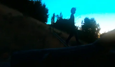 Child playing on Tree Log Stock Footage 94634302