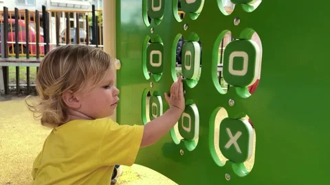 Child Playing Wall Game Stock Footage 304759742