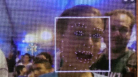 A child plays computer game with Intel's RealSense technology Stock Footage 63536552