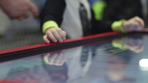 Child plays on a modern touch computer Stock Footage 81787397