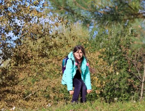 Child plays outside Stock Photos