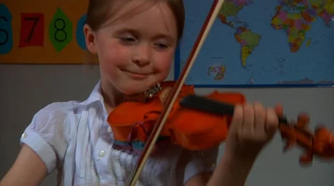 Child plays violin Stock Footage 22667148