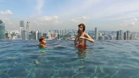 Child in a pool Stock Footage 102035725