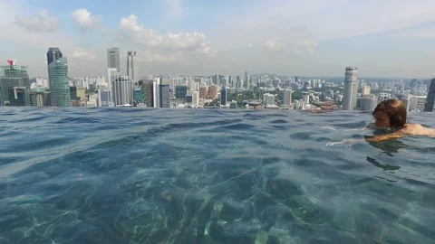 Child in a pool Stock Footage 102035757
