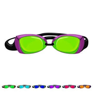 Child pool goggles cartoon vector graphic Stock Illustration